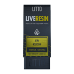 Litto Disposable, ER Kush, an aromatic Indica strain, is part of LITTO’s Live Resin collection. This strain is an ideal Indica